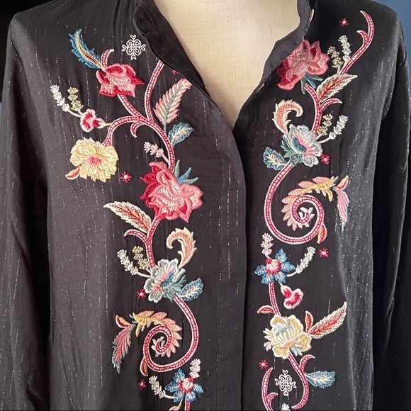 Johnny Was Esme Embroidered Shirt XS - Picture 6 of 16